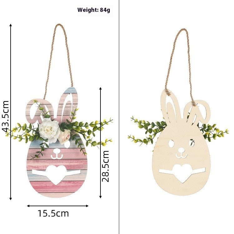 Easter Decoration Cute Cartoon Rabbit Wooden Decoration