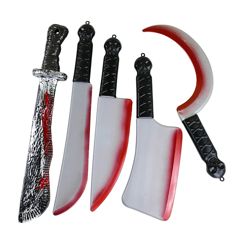 Halloween Bloody Fake Plastic Knife For Kids Toy Gift Horror Cosplay Costume Party Props Halloween Decorations 2024 Supplies