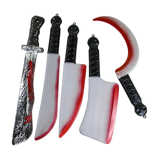 Halloween Bloody Fake Plastic Knife For Kids Toy Gift Horror Cosplay Costume Party Props Halloween Decorations 2024 Supplies
